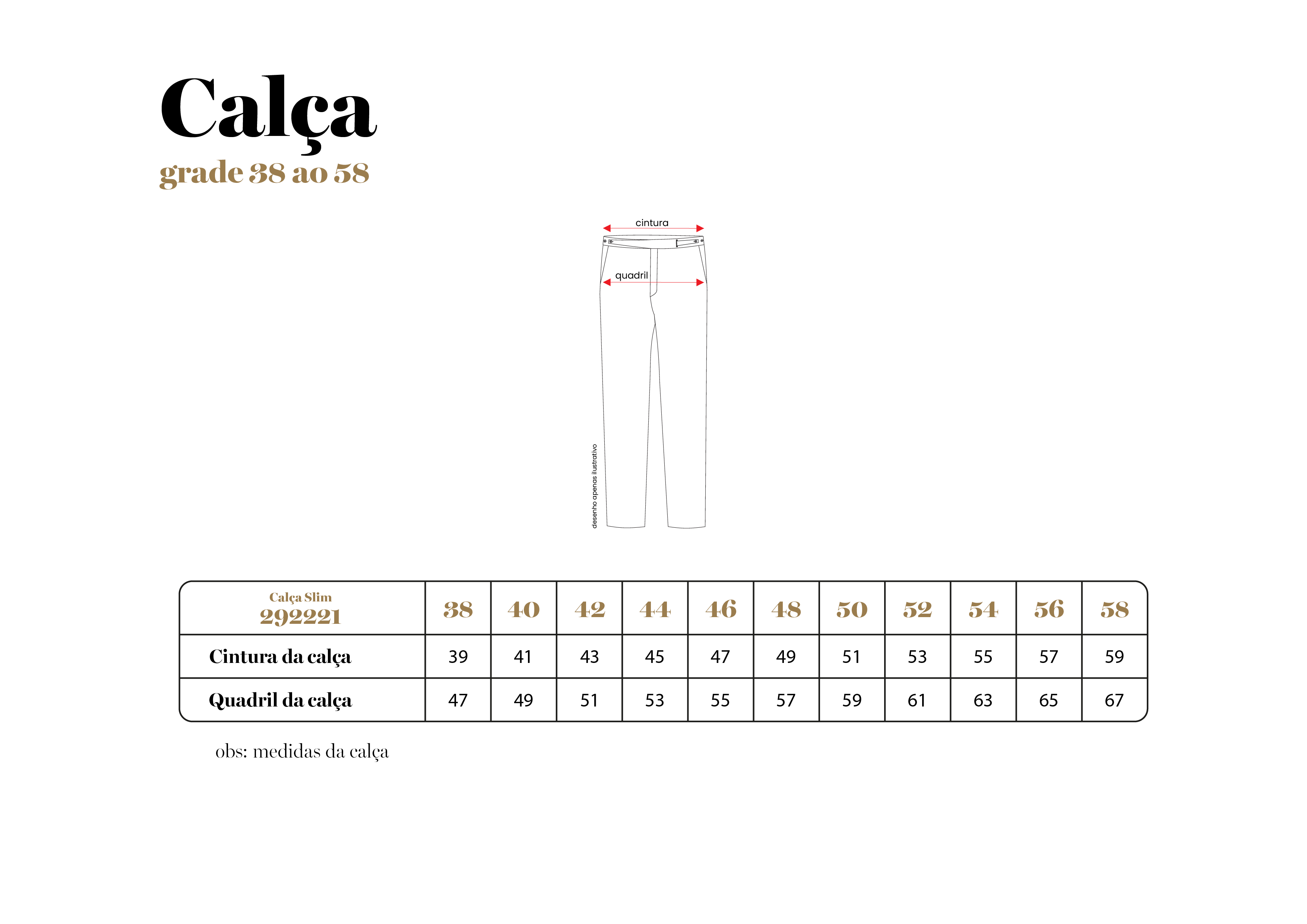 Tabela de Medidas Mobile
